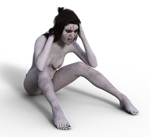 Distressed Female Figure Artwork