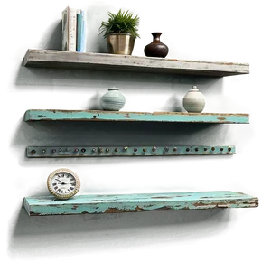 Distressed Floating Shelves PNG Rjr