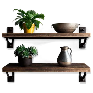 Distressed Floating Shelves PNG Xiv