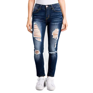 Distressed Jean Graphic PNG Enu PNG