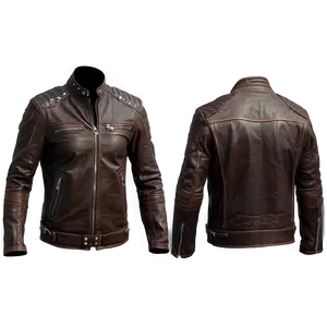 Distressed Leather Jacket Png 06122024 PNG image