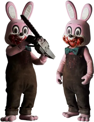 Disturbing Rabbit Costumeswith Chainsaw PNG