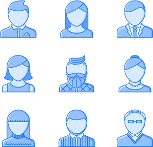 Diverse Avatar Icons Set PNG