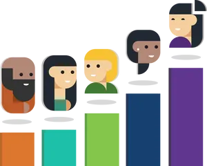 Diverse Cartoon People Graph PNG image