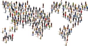 Diverse Crowd Gathering Illustration PNG image