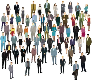 Diverse Crowd Illustration PNG image