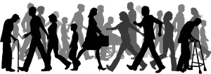 Diverse Crowd Silhouette PNG