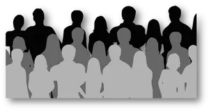 Diverse Crowd Silhouette PNG