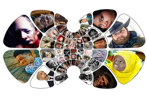 Diverse Faces Collage PNG image