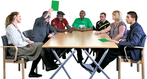 Diverse Group Meeting Green Card PNG image