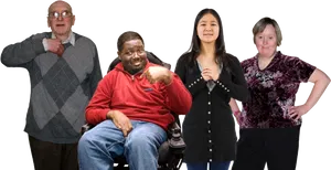 Diverse_ Group_ Posing PNG