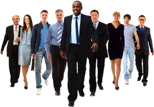 Diverse Groupof Professionals Walking PNG image