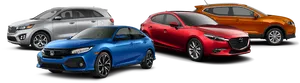 Diverse Modern Cars Lineup PNG image