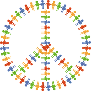 Diverse People Peace Symbol PNG image