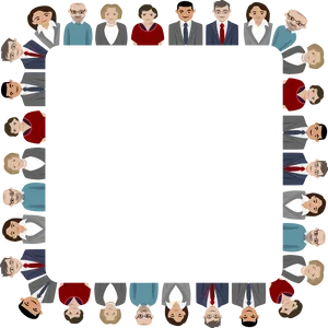 Diverse Team Collaboration Frame PNG