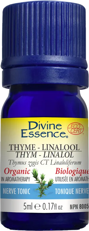 Divine Essence Thyme Linalool Essential Oil PNG image