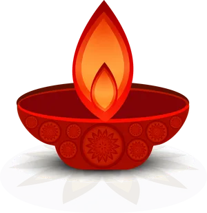 Diwali Festival Clay Lamp Illustration PNG image