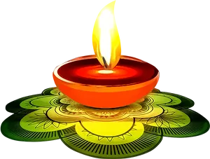 Diwali Festival Lamp Illustration PNG image