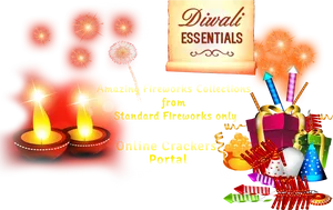 Diwali Fireworksand Diya Display PNG image