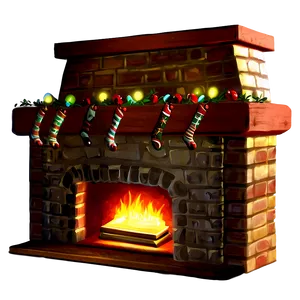 Diy Decorated Christmas Fireplace PNG 94