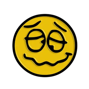 Dizzy Yellow Smiley Face PNG image