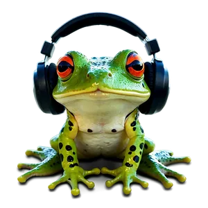 Dj Frog With Headphones PNG 05032024