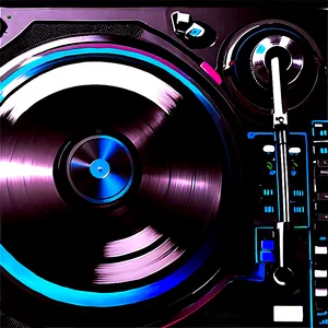 Dj Turntable Top View PNG 34