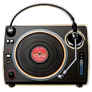Dj Turntable Top View PNG Bkc