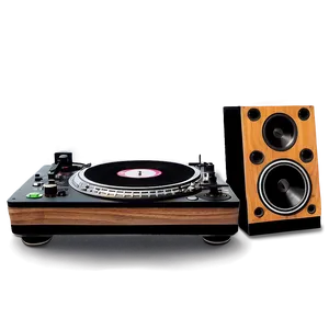 Dj Turntable With Speakers PNG Vtb19