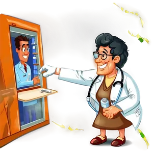 Doctor Cartoon Giving Vaccine Png 11 PNG image