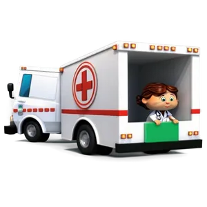 Doctor Cartoon With Ambulance PNG Qkm