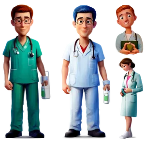 Doctor Cartoon With Ambulance PNG Rhi16