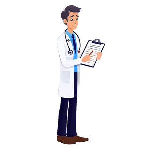 Doctor Cartoon With Checklist PNG Xke PNG