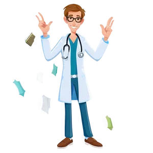 Doctor Cartoon With Glasses PNG 06212024