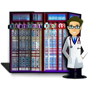 Doctor Cartoon With Health Chart PNG 86 PNG