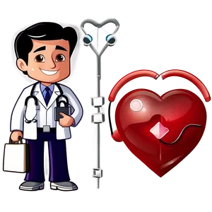 Doctor Cartoon With Heart Symbol PNG 06212024