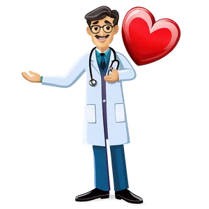 Doctor Cartoon With Heart Symbol PNG 06212024