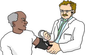 Doctor Checking Patient Blood Pressure PNG image