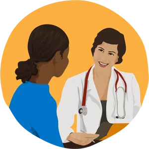 Doctor Patient Consultation Graphic PNG image