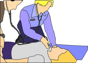 Doctor Using Stethoscopeon Patient PNG image