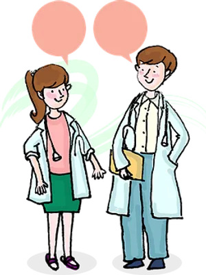 Doctorand Patient Conversation Cartoon