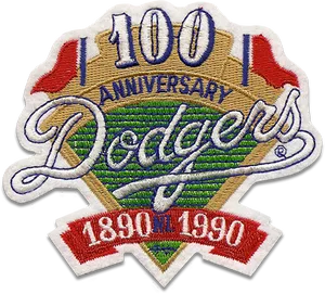 Dodgers100th Anniversary Patch PNG image