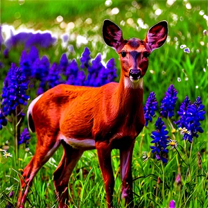 Doe Among Wildflowers PNG 42 PNG