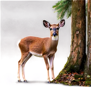 Doe In Dense Forest PNG 06292024