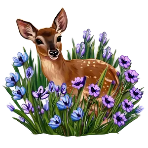 Doe In Spring Flowers PNG 06292024