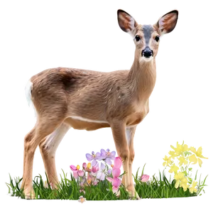 Doe In Spring Flowers PNG 17