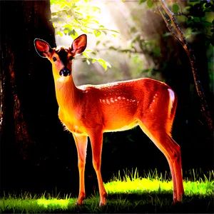 Doe In Sunlit Clearing PNG Nay PNG