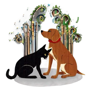 Dog And Cat At Home Png Nwt90 PNG image