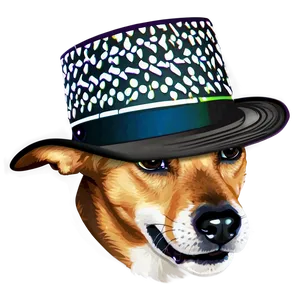 Dog Face In Hat Accessory PNG Mui
