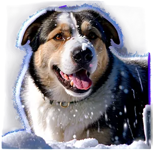 Dog Face In Snow Scene PNG Wyh PNG